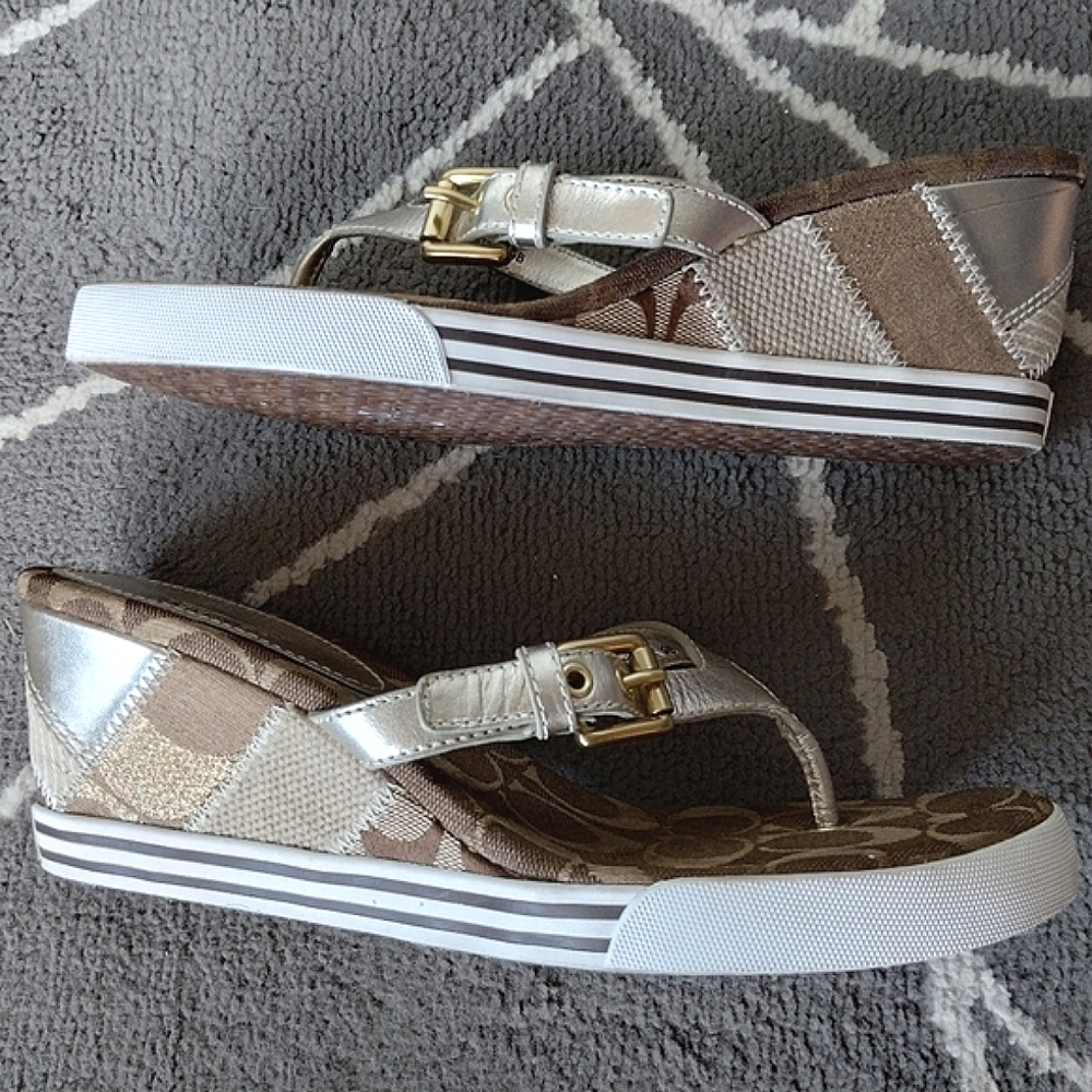 Coach "Pristine" Signature Patchwork Logo Sandals - image 7